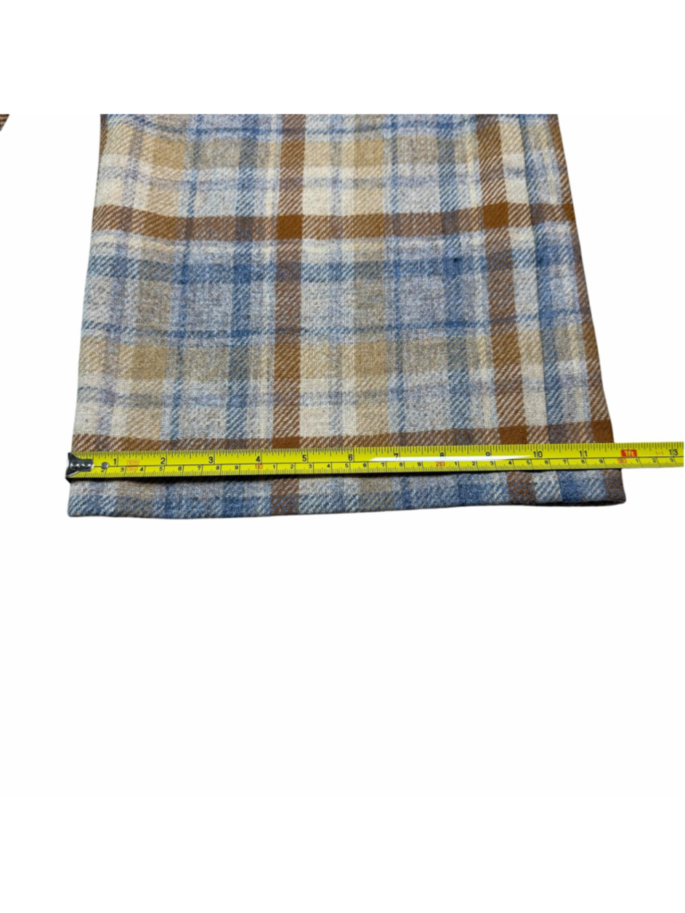 NWT Sezane Loulou Trouser in Tan Blue Plaid Check Wool Wide Leg Pants 36/6 - Picture 12 of 12